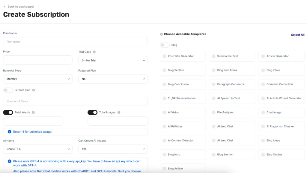 Create Subscription