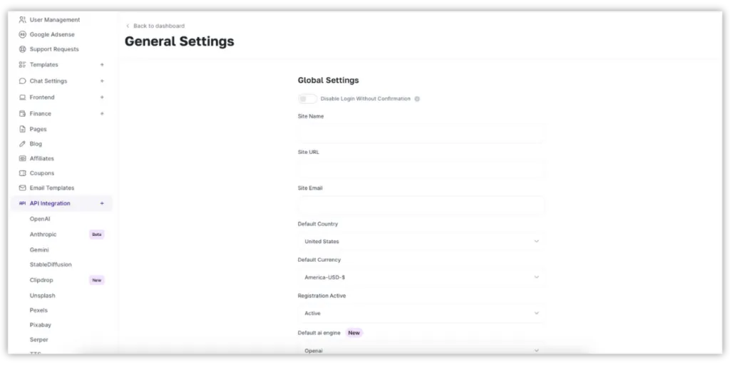 General Settings